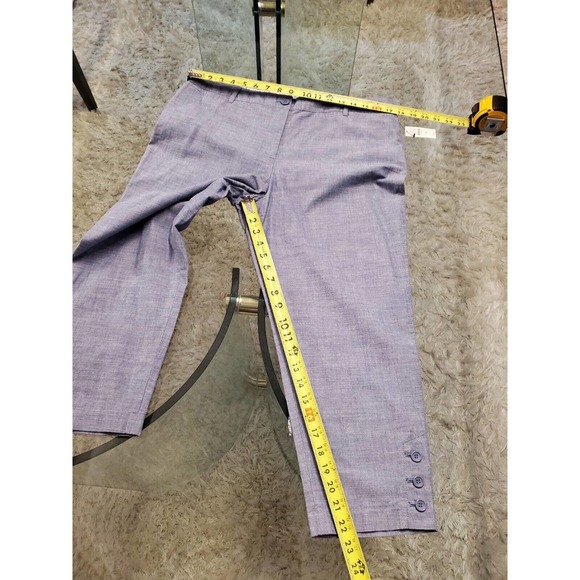 Talbots Womens Blue 100% Cotton Pockets Flat Front Straight Leg Pants Size 12P - Picture 14 of 15